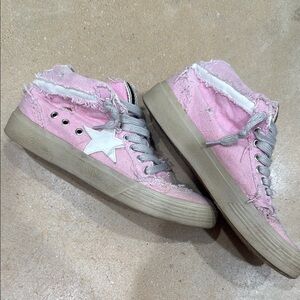 Vintage Havana Pink Distressed High-Top Sneakers